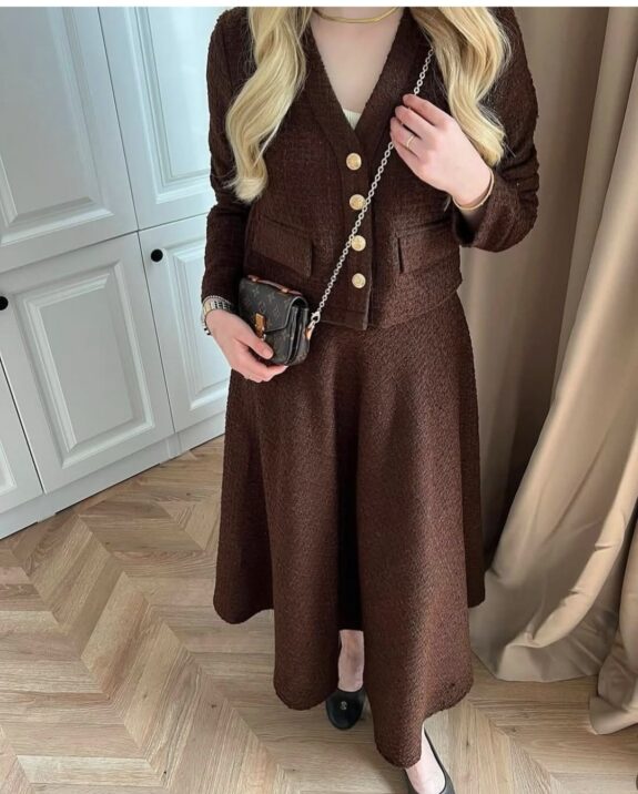 Ensemble Jupe/Veste - Marron – Image 1