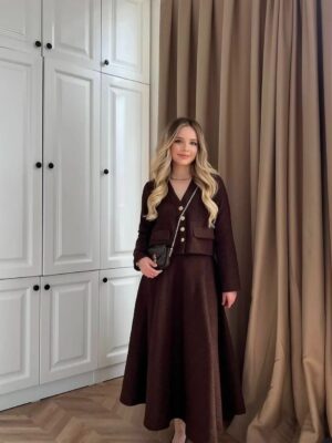 Ensemble Jupe/Veste - Marron – Image 4