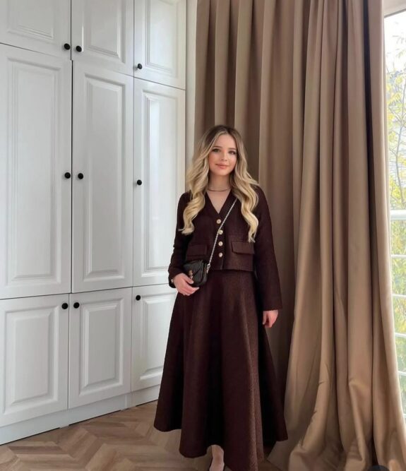 Ensemble Jupe/Veste - Marron – Image 4