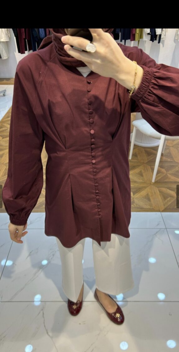 Chemise Giza bordeaux – Image 3