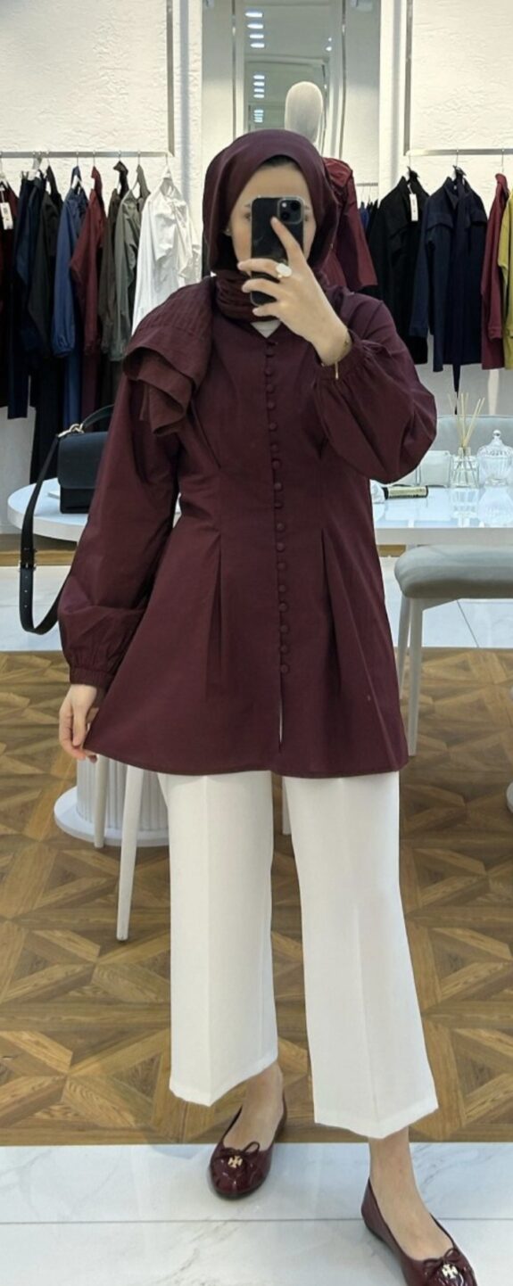 Chemise Giza bordeaux – Image 2