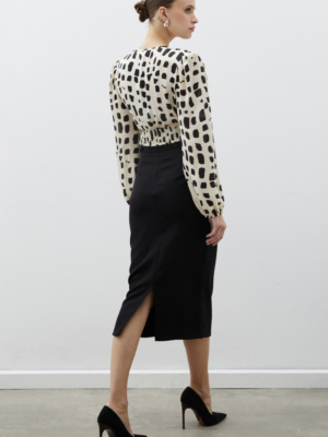 Chemisier court à double boutonnage - BEIGE-NOIR – Image 4