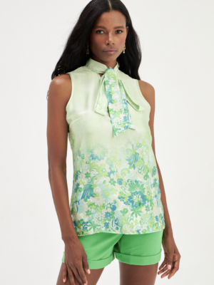 Blouse détaillée à noeud - VERT
